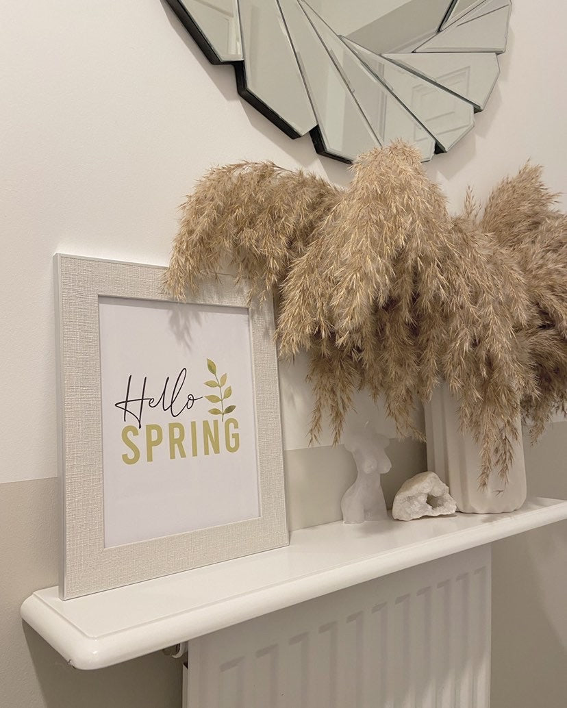 Hello Spring Green Foliage Spring Seasonal Wall Home Decor Print-2